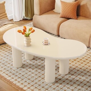 Modern White Coffee Table Accent Table for Living Room - Bed Bath ...