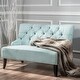 preview thumbnail 26 of 52, Nicole Polyester Blend Fabric Settee by Christopher Knight Home - 29.25"L x 43.75"W x 30.50"H Light Mint Blue