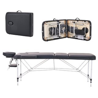 Saloniture Portable Massage Table - Tilt Backrest, Aluminum Legs, Carry Case
