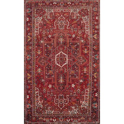 Hand Knotted Oriental 100% Wool Carpet Traditional Medallion Red Heriz Area Rug - 13' 6'' X 9' 3''