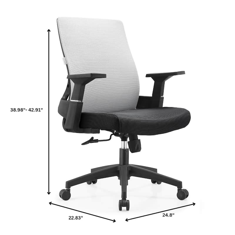 Brio Modern Ergonomic Office Desk Chair with Adjustable Height, Swivel, Breathable Fabric, Durable ABS Frame, Easy Assembly
