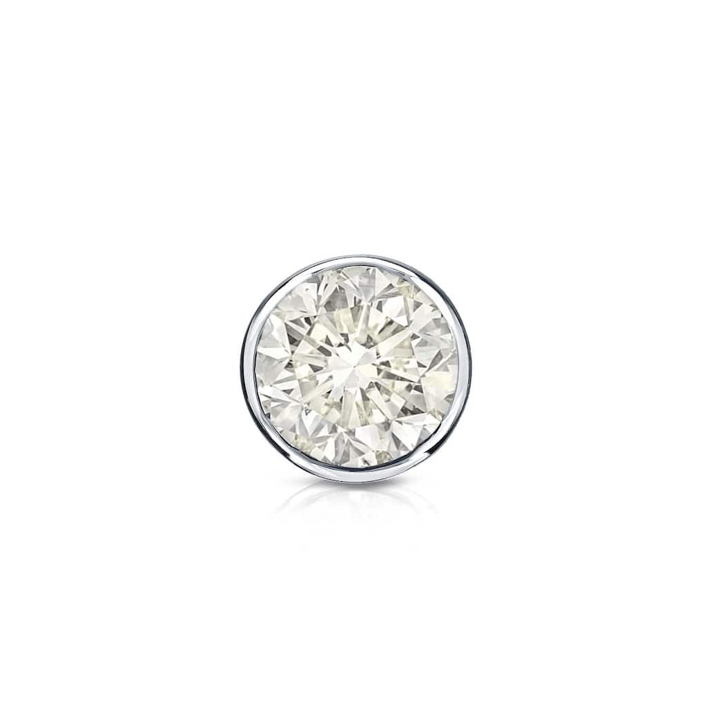 Auriya 1/3ctw Round SINGLE STUD (1) Diamond Earring 14k Gold Bezel-set