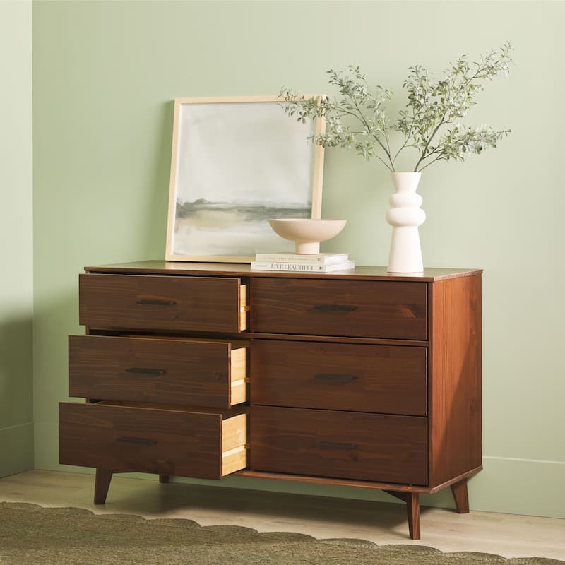 Middlebrook Modern Solid Wood 6-Drawer Dresser with Metal Handles