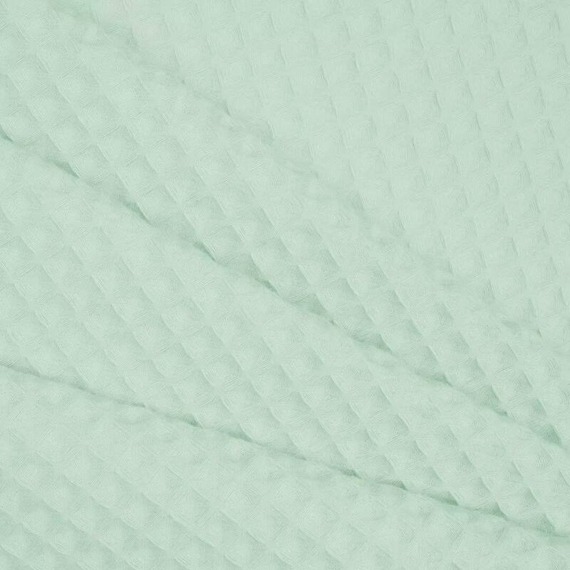 Cotton Blend Honeycomb Waffle Weave Shower Curtain with Snap-in Liner