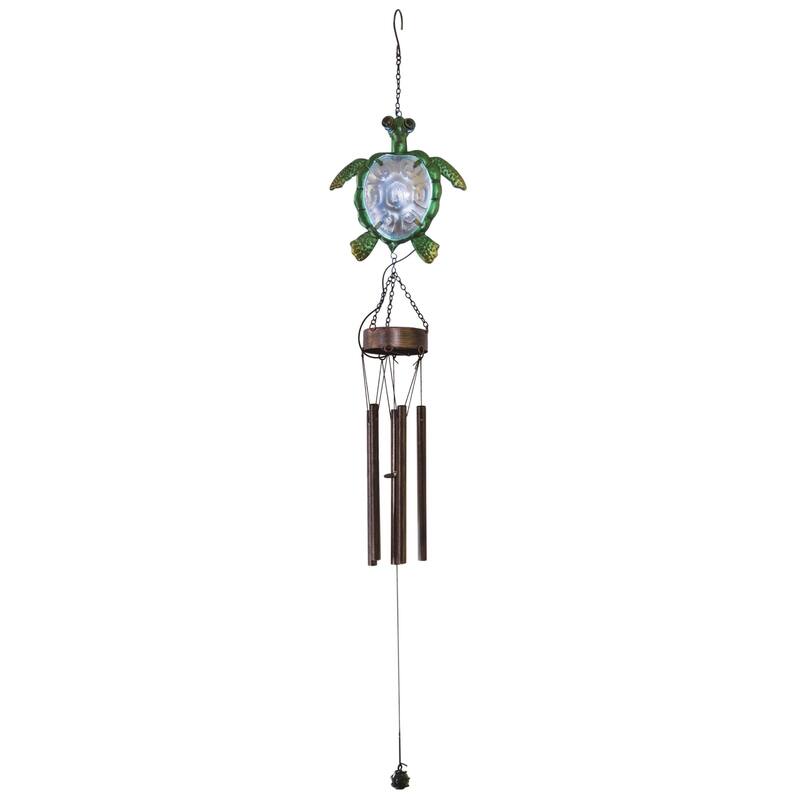 Transpac Metal 39.50" Bronze Spring Tropical Turtle Windchime