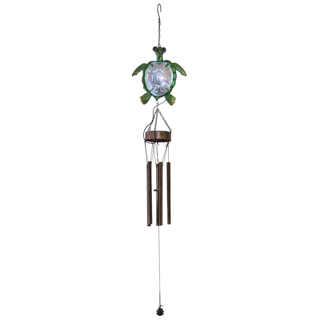 Transpac Metal 39.50" Bronze Spring Tropical Turtle Windchime