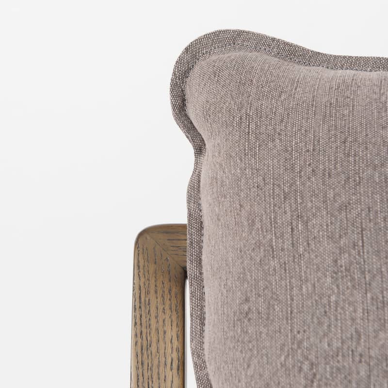 Brayden Light Brown Wood w/ Beige Fabric Seat Accent Chair