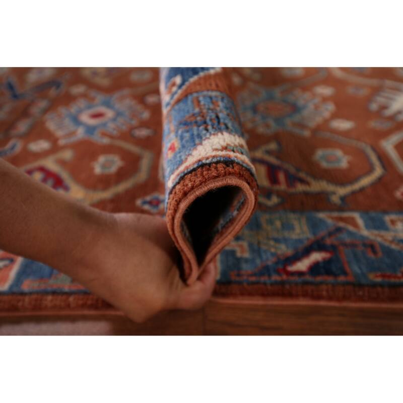 Kazak Oriental Runner Rug Handmade Traditional Orange Wool Carpet - 2'5" x 9'8"