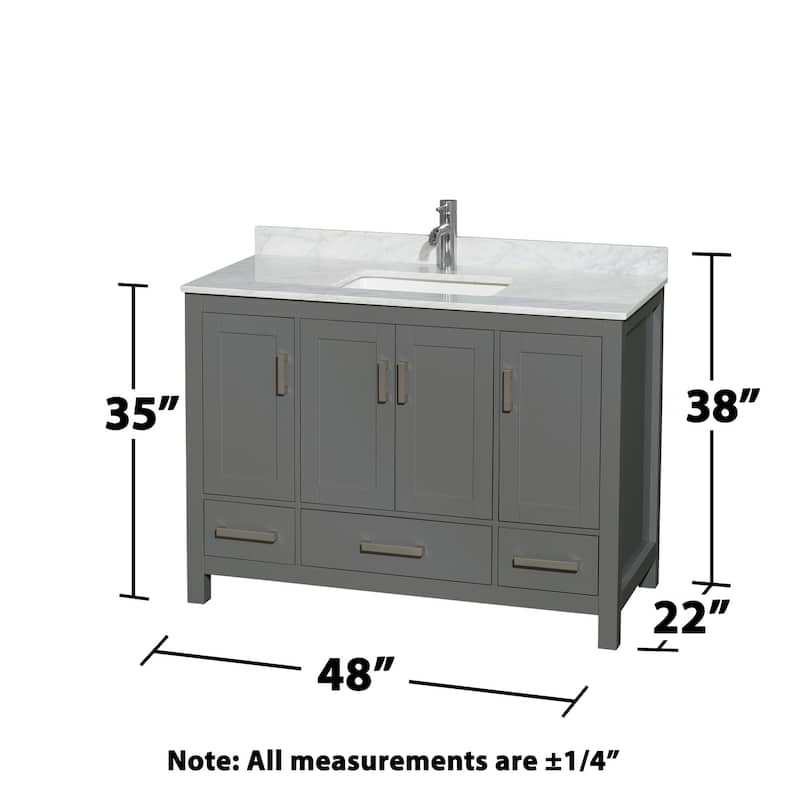 Wyndham Collection WCS141448SUNSMXX Sheffield 48" Freestanding Single