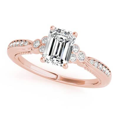 Auriya 14k Rose Gold Lab Grown Emerald Diamond Engagement Ring 0.50 to 5.00 ct. tw. (F-G VS)