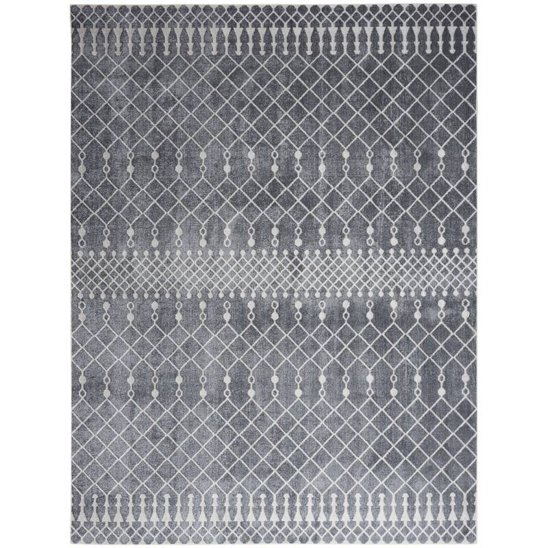 Nourison Astra Machine Washable Moroccan Area Rug - 9' x 12' - Denim - Rectangle