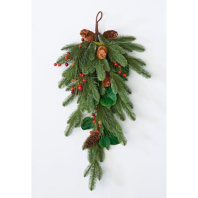 30" Spruce Pine Cone Berry Teardrop - Multicolor