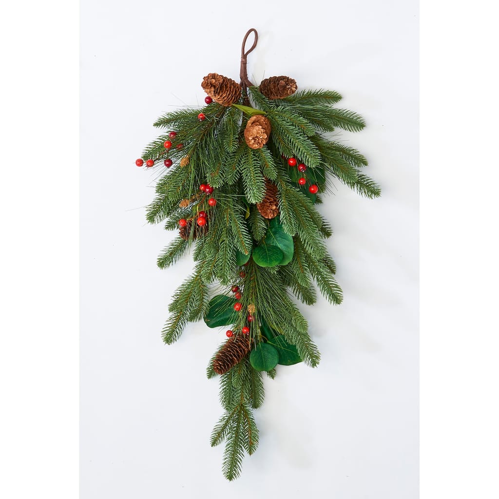 30" Spruce Pine Cone Berry Teardrop - Multicolor
