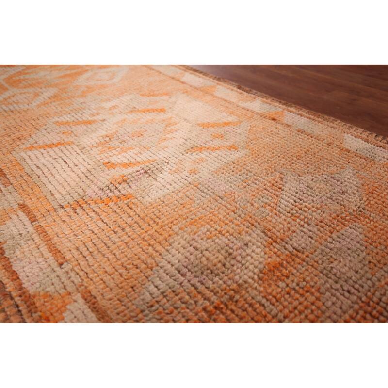 Transitional Oushak Turkish Vintage Runner Rug Handmade Wool Carpet - 2'10"x 11'2"