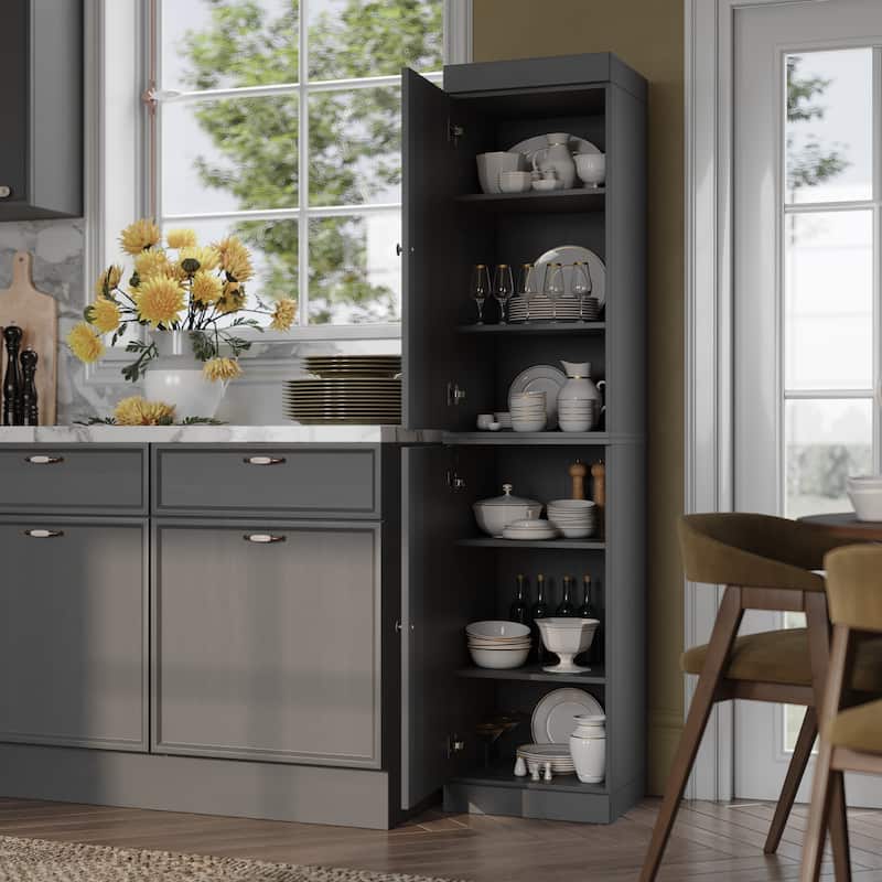 100% Solid Wood 16.5" Kitchen Pantry Cabinet with Doors by Palace Imports