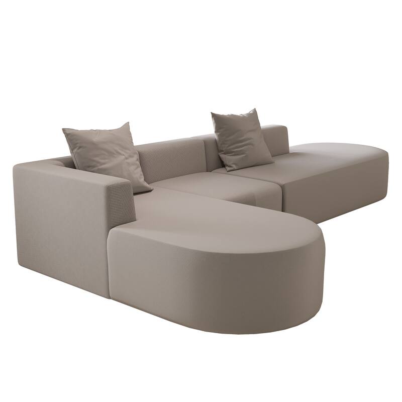Boneless Modular L-shaped Sectional Sofa with Chaise and Deep Seating