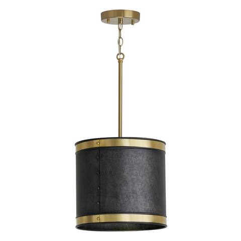 Barrow 1-light Galvanized Black/ True Brass Hanging Pendant