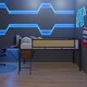 preview thumbnail 63 of 69, Metal Loft Bed with Rectangular Desk, LED lights, Storage Shelves and Hanging Storage Compartments, Safety Guard and Ladder