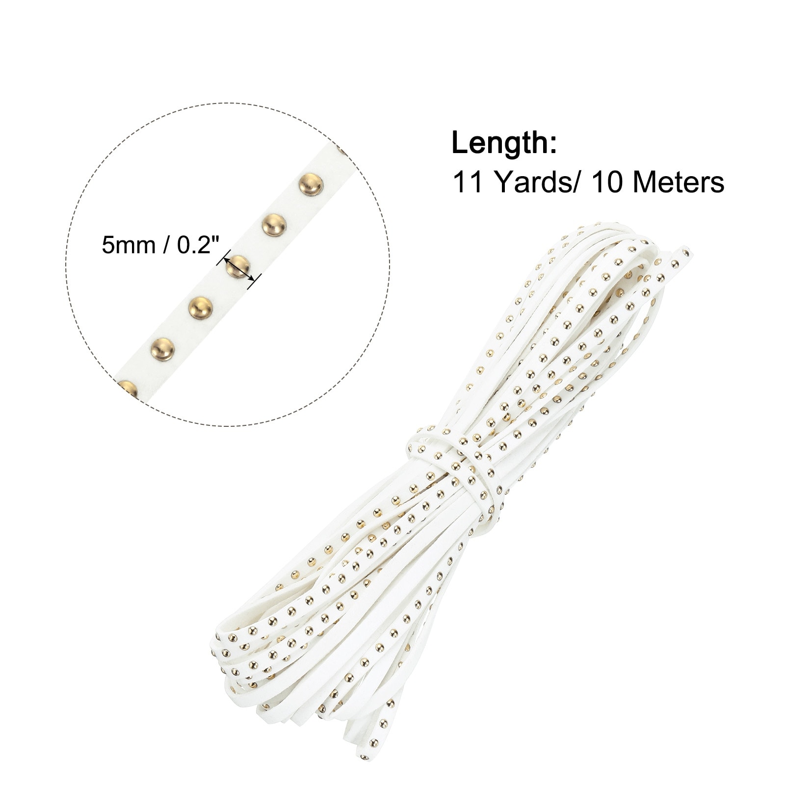 Faux Leather Suede Cord with Rivet, Stud Microfiber Leather String Rope