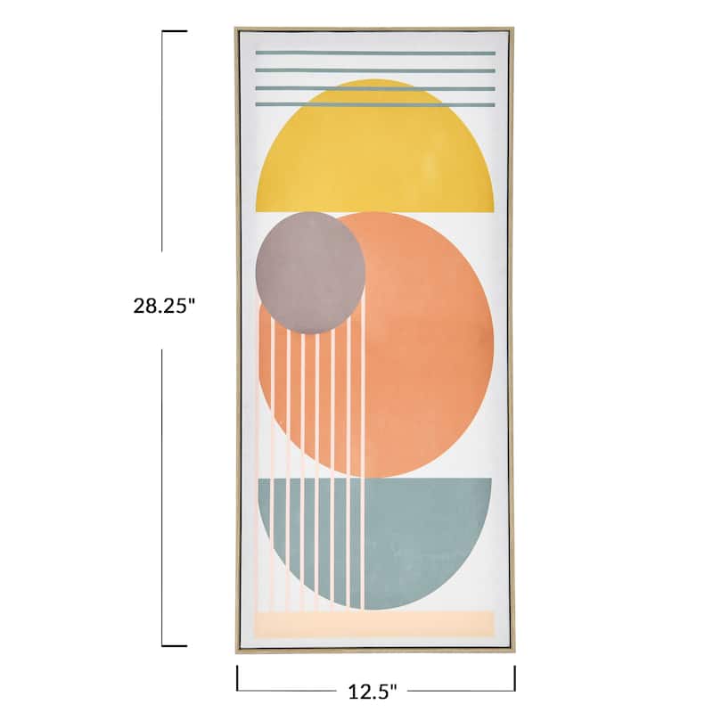 Modern Abstract Canvas in Blonde Finish Frame