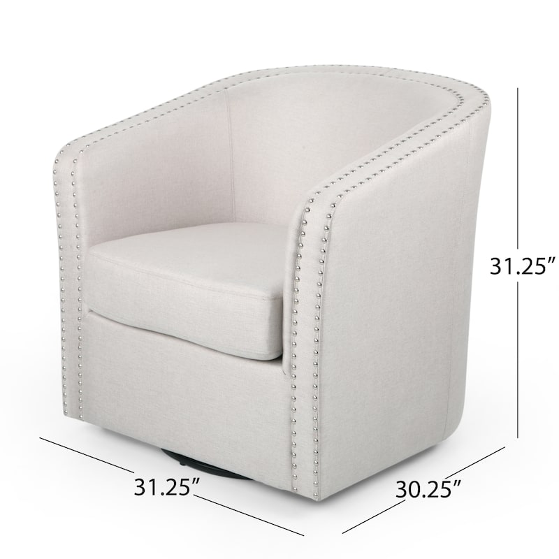 Maya Modern Fabric Swivel Chair by Christopher Knight Home - 30.25" W x 31.25" L x 31.25" H