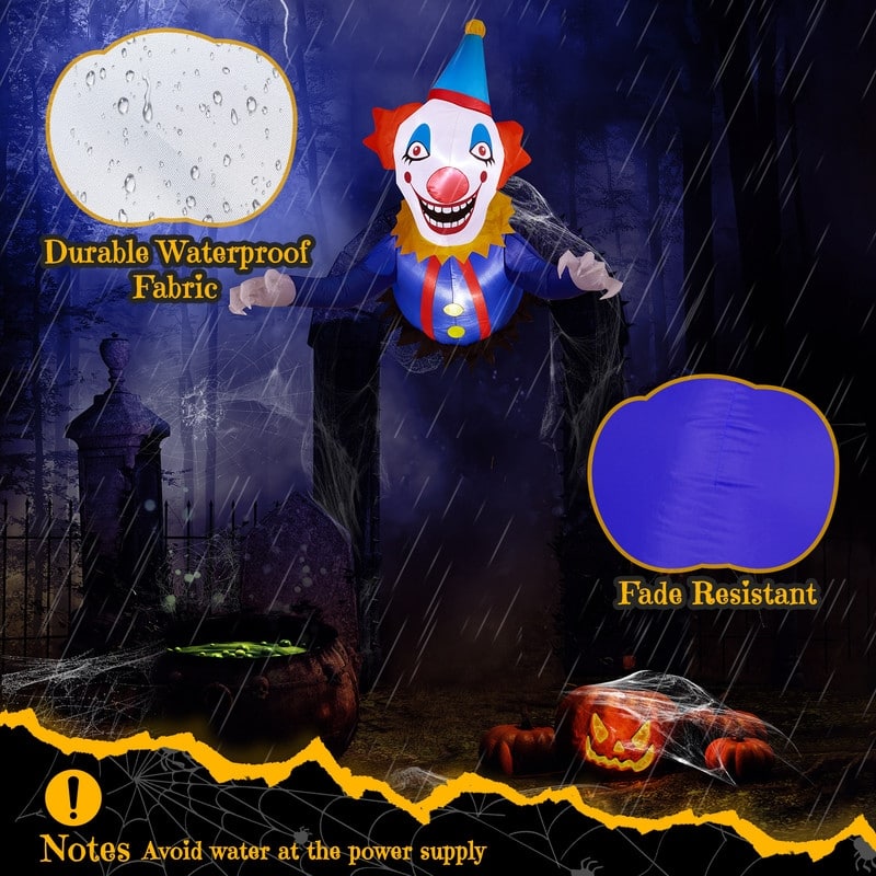 40 in. Halloween Clown Inflatable Decorations Broke Out From Window