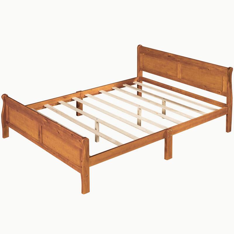 Full Queen Twin Size Wood Platform Bed