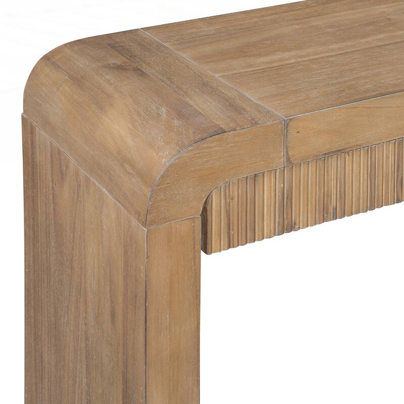 Rustic Console Table with Fluted Drawer Front