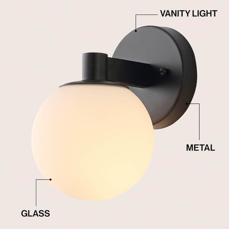 Cecil Globe Metal/Frosted Glass LED Vanity, by JONATHAN Y