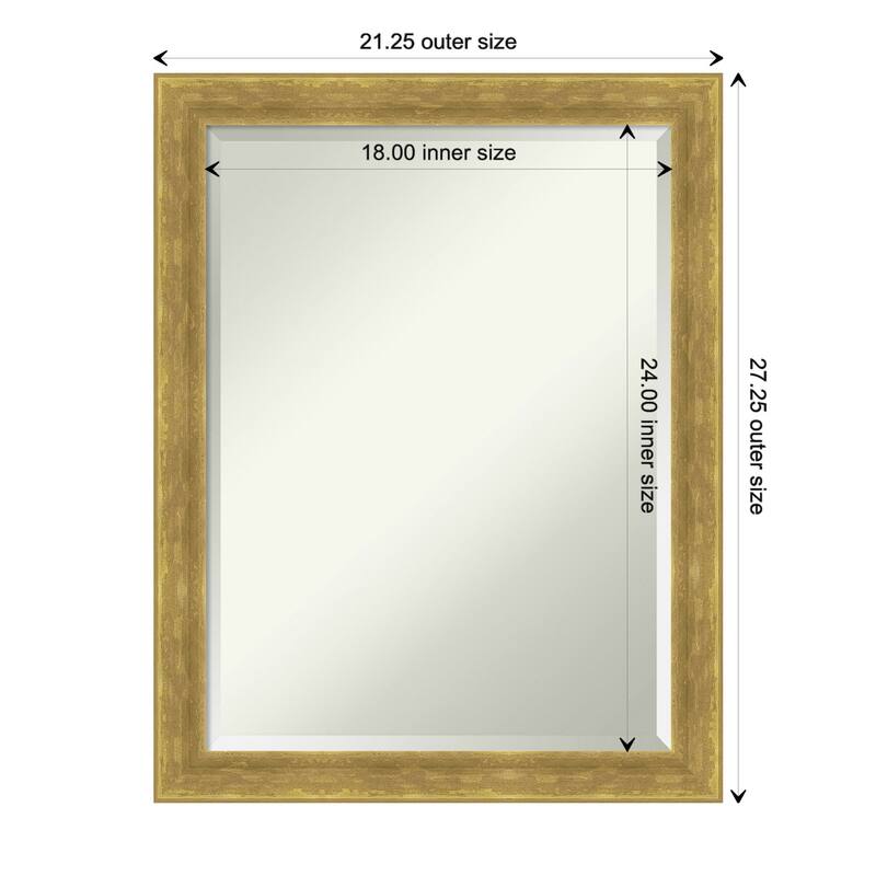Angled Beveled Wood Framed Bathroom Vanity Wall Mirror