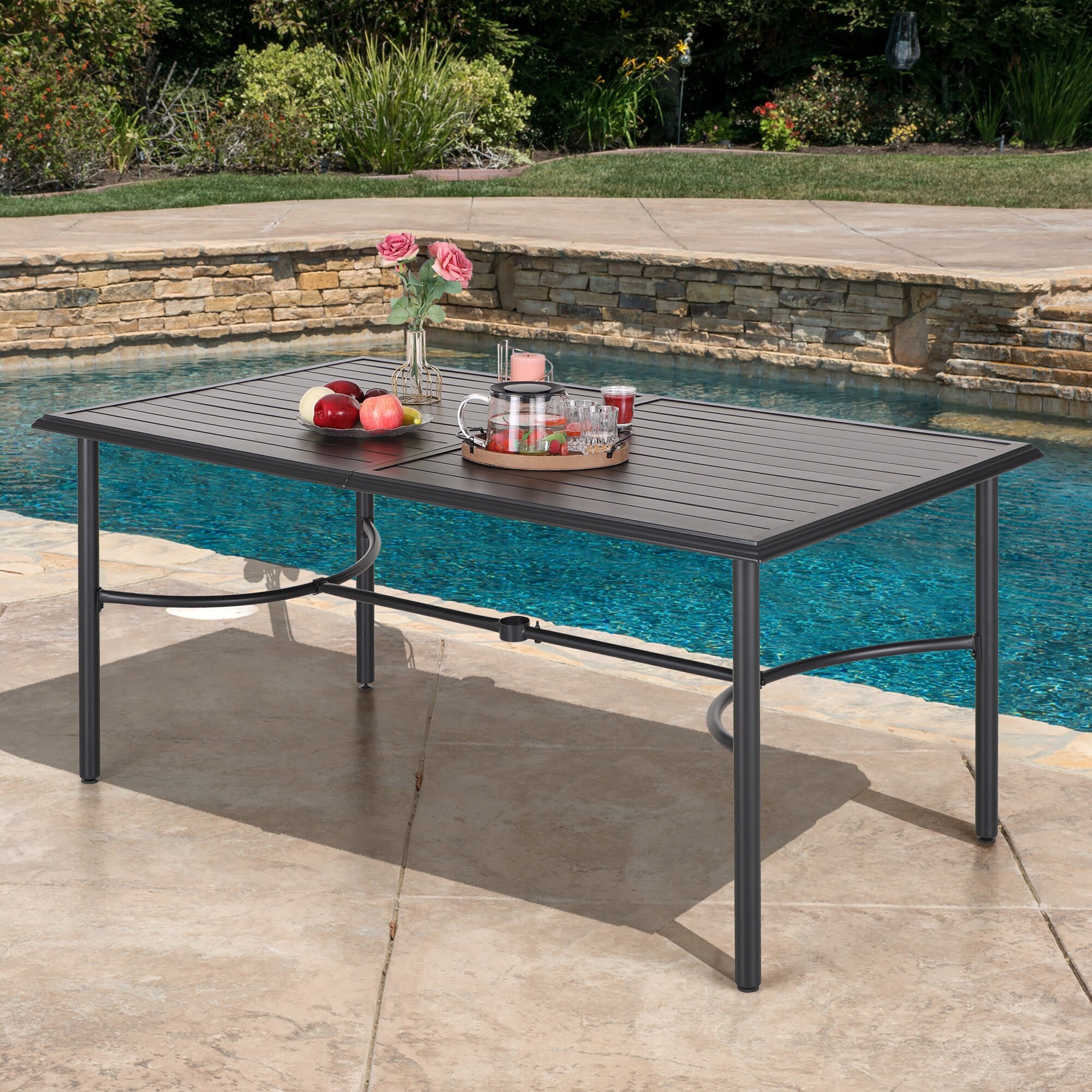 Metal rectangular hotsell garden table