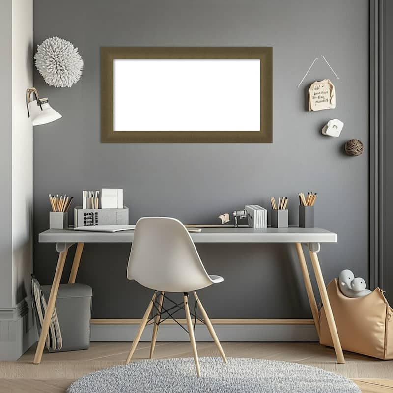 Amanti Art Blaine Light Bronze Narrow Framed Dry Erase Magnetic Board