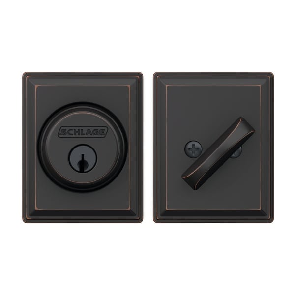 Schlage B60-GDV Single Cylinder Keyed Entry Grade 1 Deadbolt with Decorative Grandville Rose from the B-Series