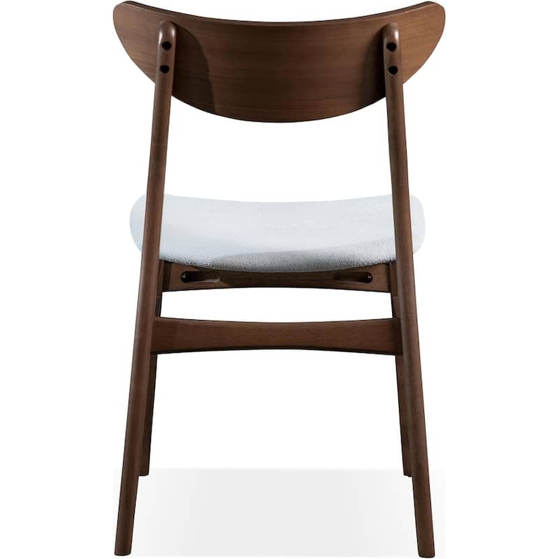 Walnut Finish Mid Century Modern Curved Back Side Chairs