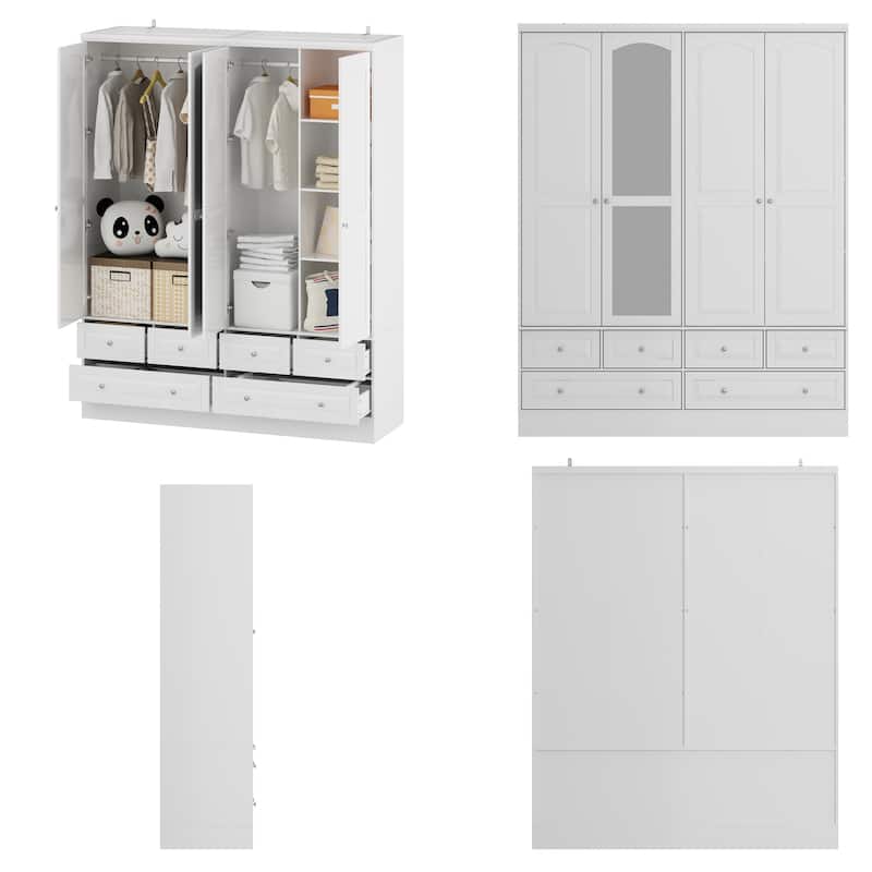 Tranquil Vista Dual Wardrobe Classic Storage Modular Cloest Armoires