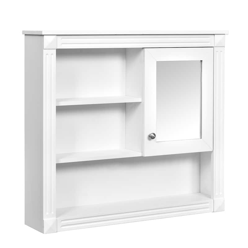 Roomfitters 32" Wall Cabinet with Mirror, Medicine Cabinet with 4 Shelves and Adjustable Storage, Over Toilet Organizer