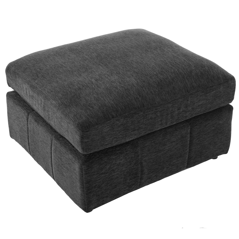 Modular Sectional Sofa with Movable Ottoman Convertible L-Shape or U-Shape Sofa Bed Built-in USB Charging Ports and Phone Holder