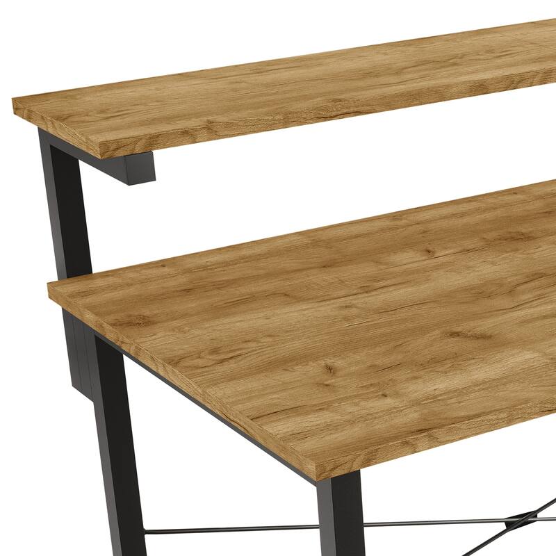 CraftPorch Minimalist 39-Inch Metal Computer Desk With Shelf