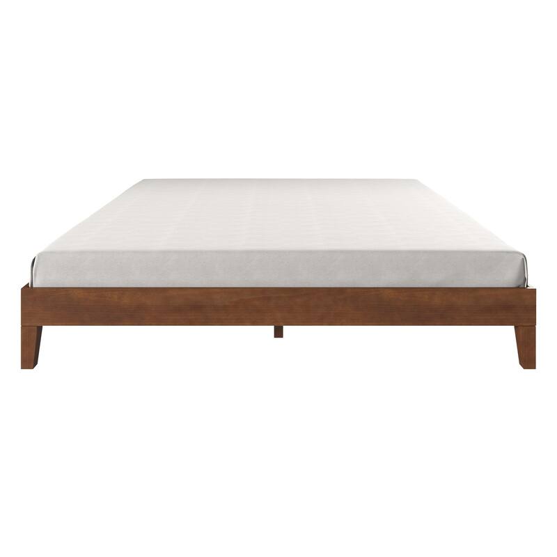 King Size Wood Platform Bed with 28-Slat Support System