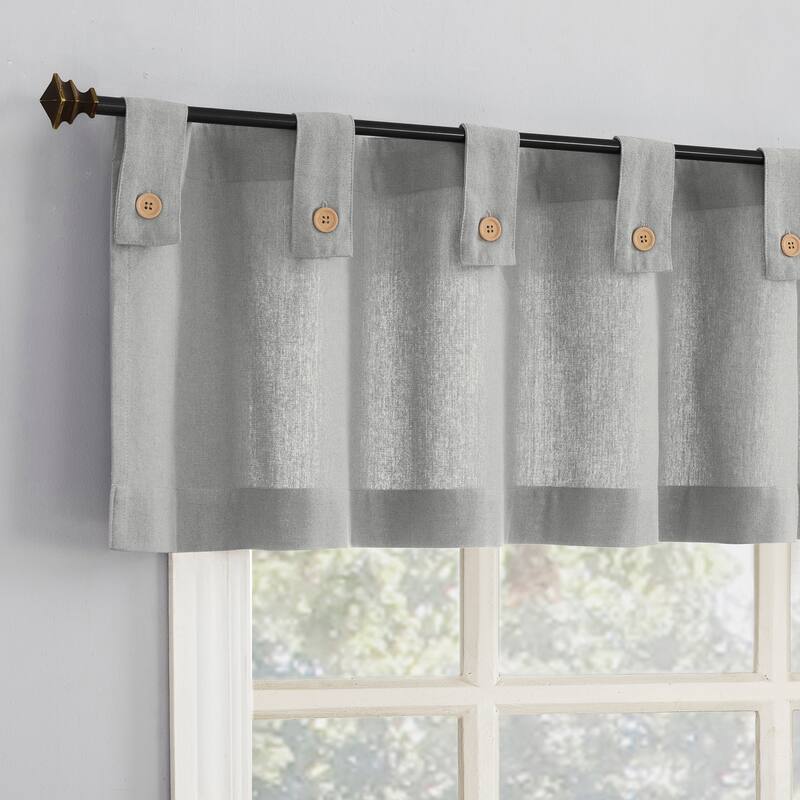 Archaeo Cotton Blend Button Tab Top Cafe Curtain Pair