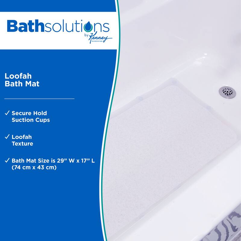 Kenney Loofah Bath, Shower, and Tub Mat, 17" W x 29" L