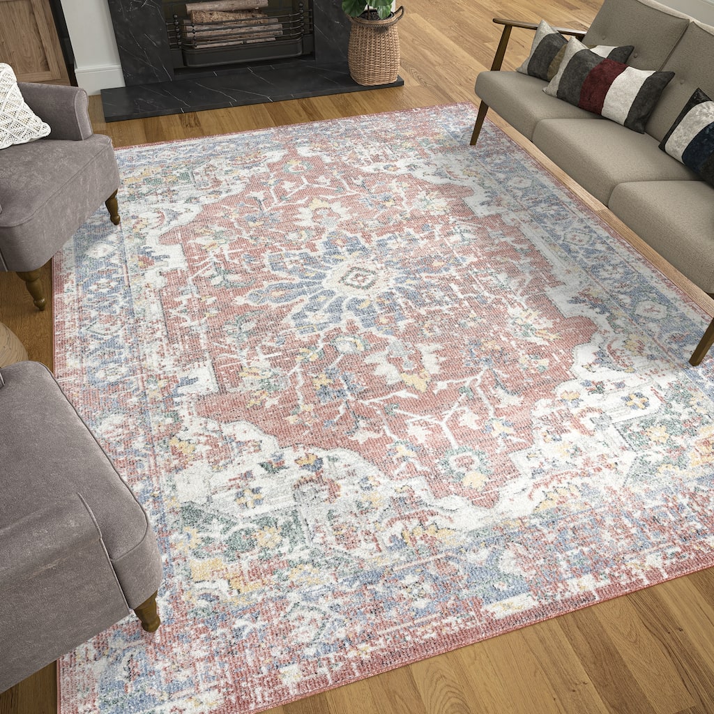 Addalyn French Country Floral Area Rug