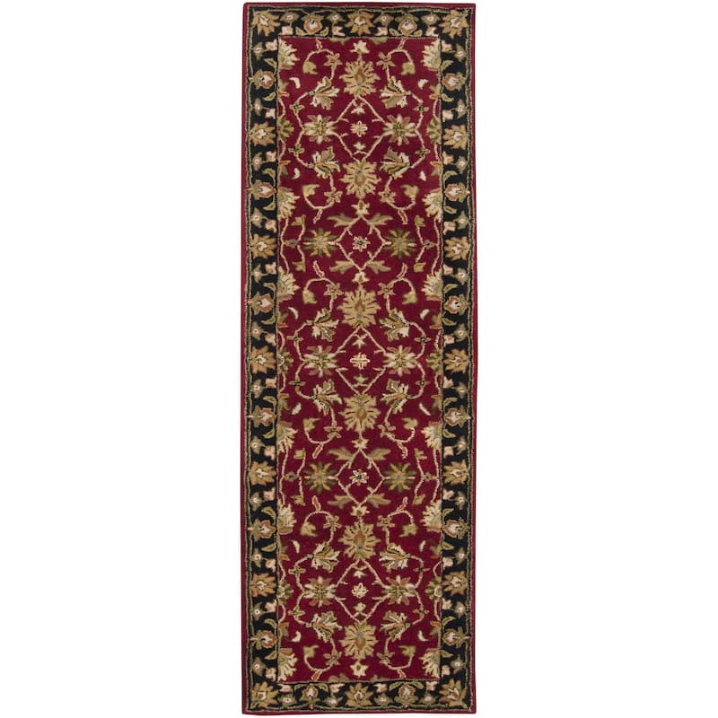 Livabliss Crowne Traditional Border Area Rug - Dark Red - 2' 6" x 8' - Runner