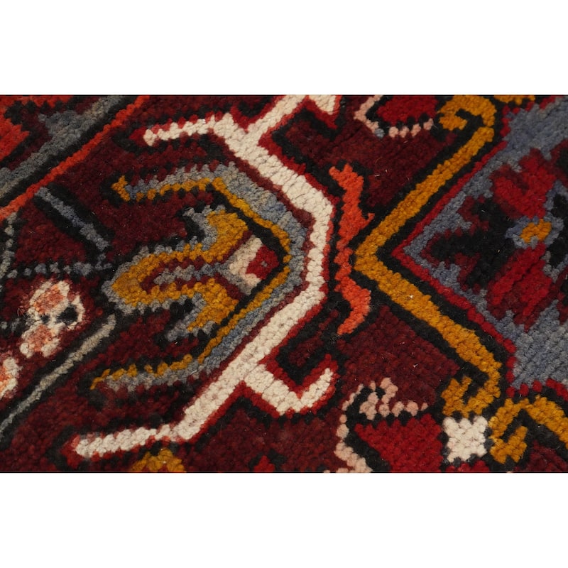 Hand Knotted Oriental 100% Wool Carpet Traditional Medallion Oranges & Rust Heriz Area Rug - 11' 5'' X 8' 3''
