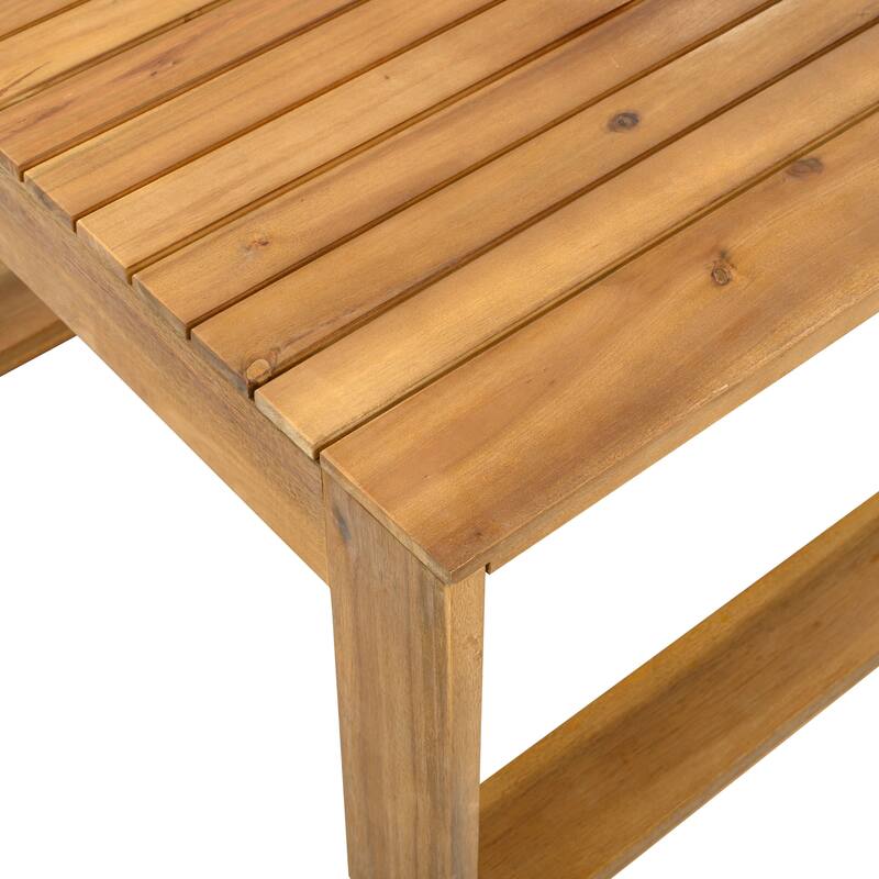 Christopher Knight Home - Oliver 4-Piece Acacia Wood Patio Sectional Sofa Set with Water-Resistant Cushions