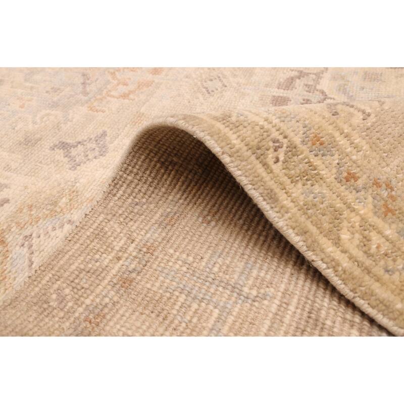 ECARPETGALLERY Hand-knotted Kavya Oushak Light Khaki Wool Rug - 8'10 x 11'9