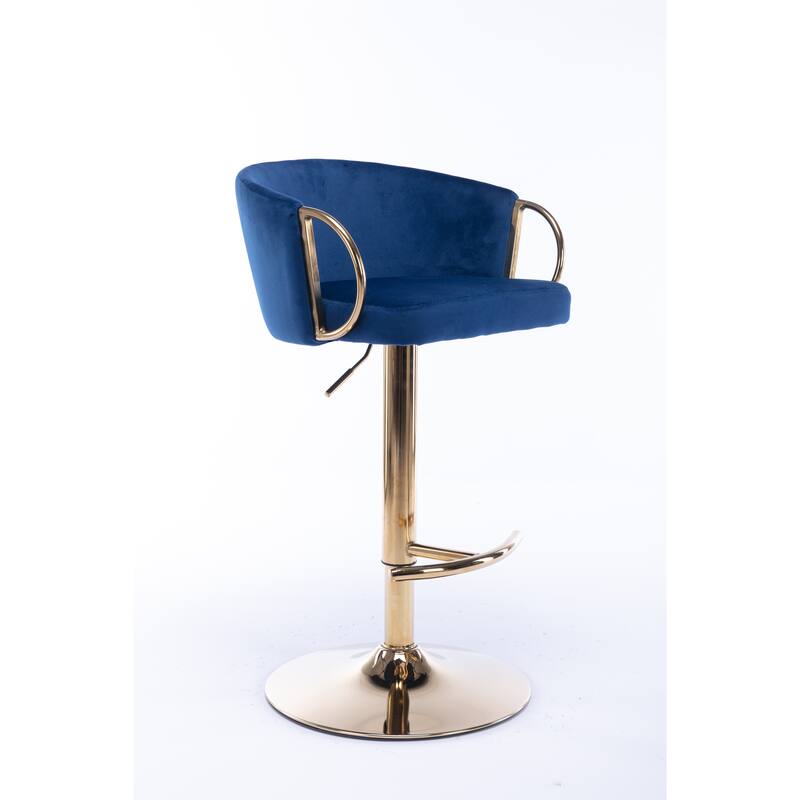 Velvet Swivel Bar Stools Set of 2, Counter Height Dining Chair with Padded Seat, Kitchen Island Stools with Footrest