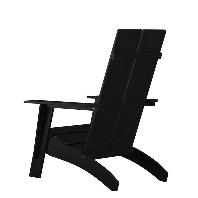 Modern Dual Slat Back Adirondack Style Chairs, Set of 4