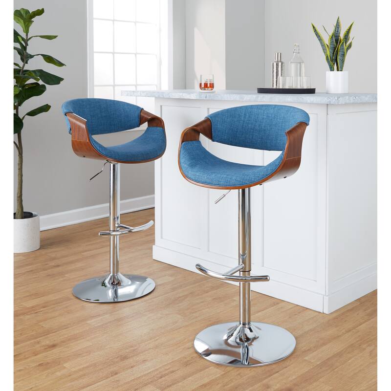 Carson Carrington Sauda Adjustable Bar Stool with Rounded T Footrest (Set of 2)