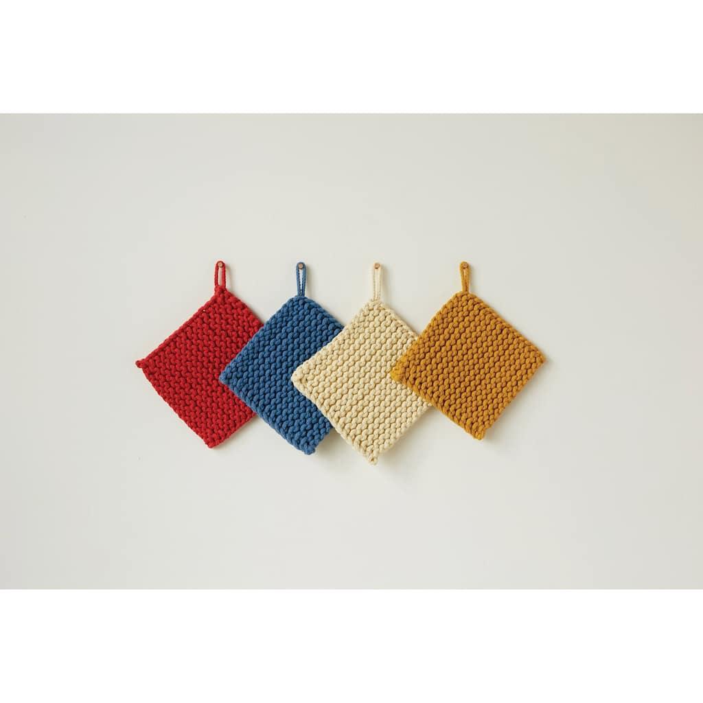 Square Cotton Crocheted Pot Holders (Set of 4 Colors)